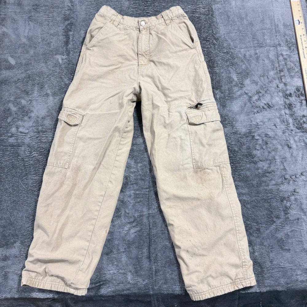 Faded Glory Cargo Pants‎ Boys 14 Barley Tan Fleece Lined